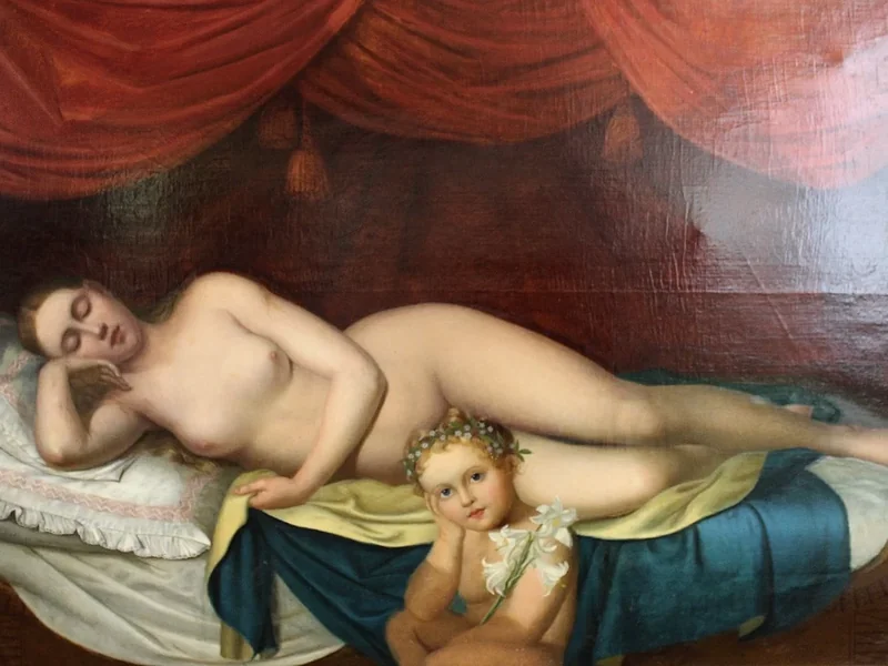 1816-Nils Blommér - Madre svedese che dorme serenamente